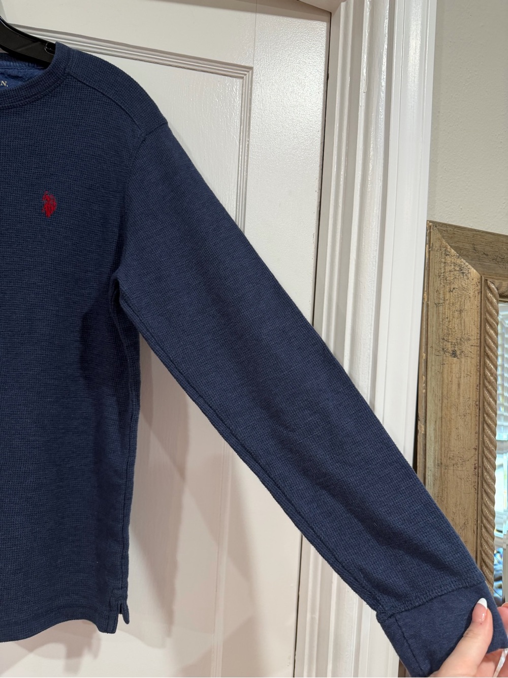 U.S. Polo Assn. Navy Long-Sleeve Crew with Red Pony Logo - Picture 6 of 7